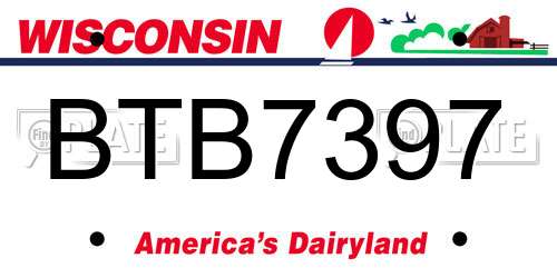 BTB7397 Wisconsin License Plate