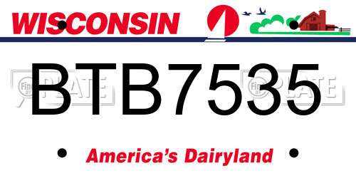 BTB7535 Wisconsin License Plate