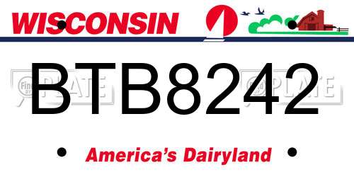 BTB8242 Wisconsin License Plate