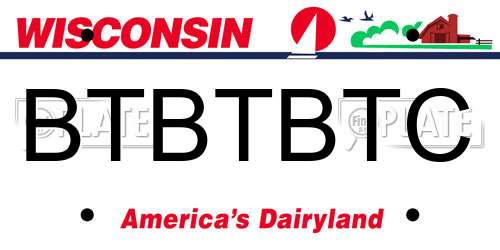 BTBTBTC Wisconsin License Plate