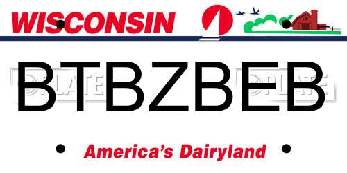 BTBZBEB Wisconsin License Plate