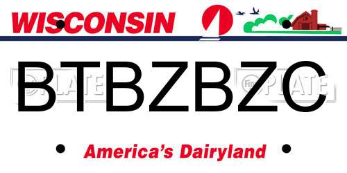 BTBZBZC Wisconsin License Plate