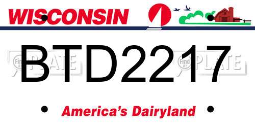 BTD2217 Wisconsin License Plate