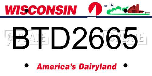 BTD2665 Wisconsin License Plate