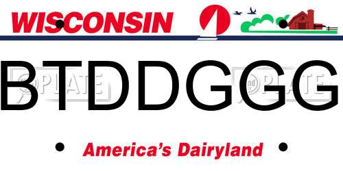 BTDDGGG Wisconsin License Plate