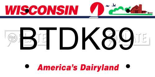 BTDK89 Wisconsin License Plate