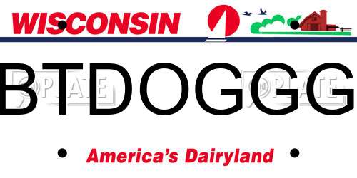 BTDOGGG Wisconsin License Plate