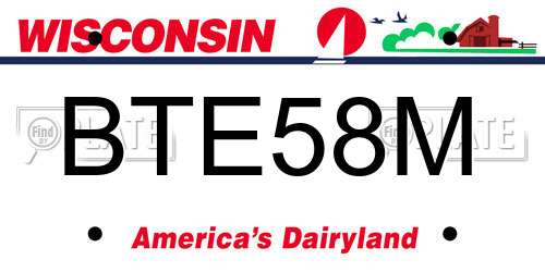 BTE58M Wisconsin License Plate