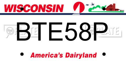 BTE58P Wisconsin License Plate