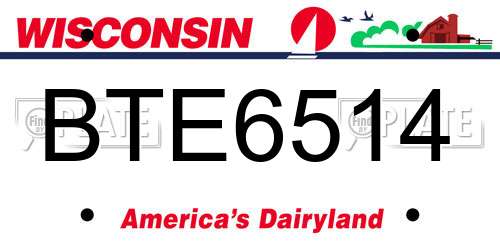 BTE6514 Wisconsin License Plate