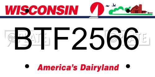 BTF2566 Wisconsin License Plate