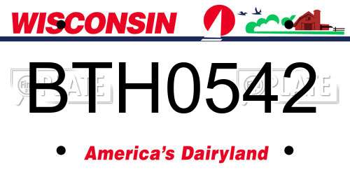 BTH0542 Wisconsin License Plate