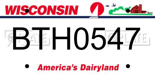 BTH0547 Wisconsin License Plate