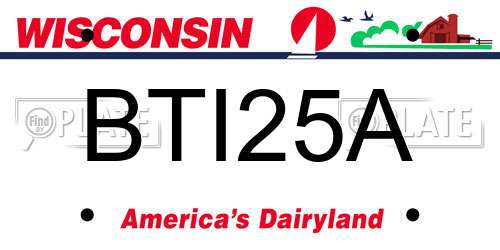BTI25A Wisconsin License Plate