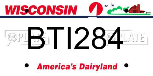 BTI284 Wisconsin License Plate