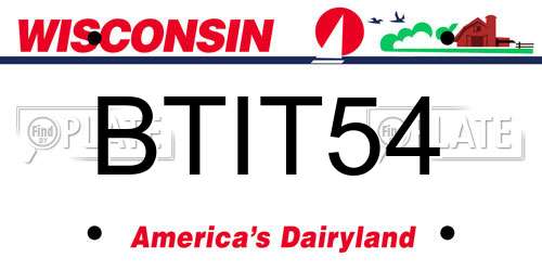 BTIT54 Wisconsin License Plate