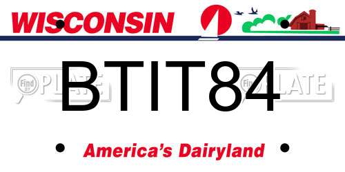 BTIT84 Wisconsin License Plate