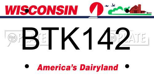 BTK142 Wisconsin License Plate