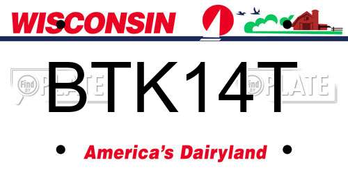 BTK14T Wisconsin License Plate