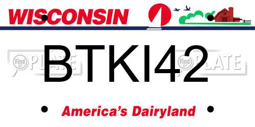 BTKI42 Wisconsin License Plate