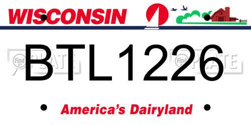 BTL1226 Wisconsin License Plate