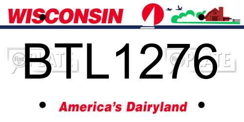 BTL1276 Wisconsin License Plate