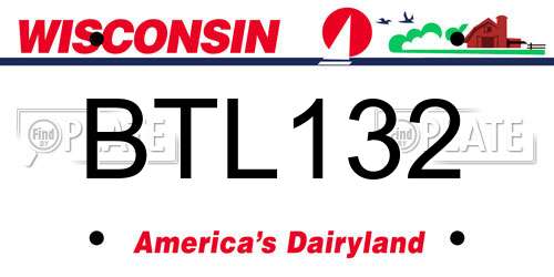 BTL132 Wisconsin License Plate
