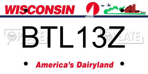 BTL13Z Wisconsin License Plate
