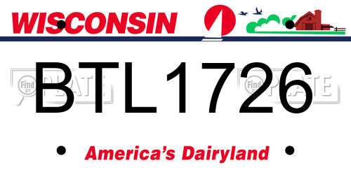 BTL1726 Wisconsin License Plate