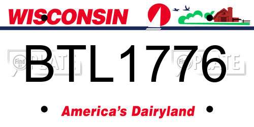 BTL1776 Wisconsin License Plate