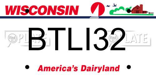 BTLI32 Wisconsin License Plate