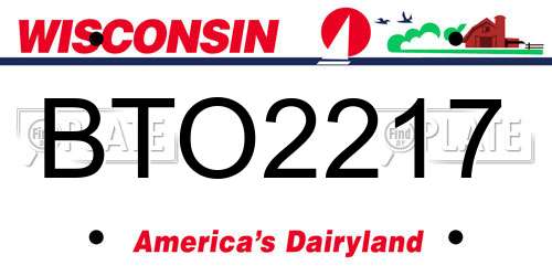 BTO2217 Wisconsin License Plate
