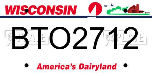 BTO2712 Wisconsin License Plate