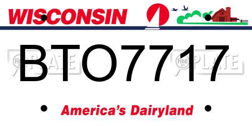 BTO7717 Wisconsin License Plate
