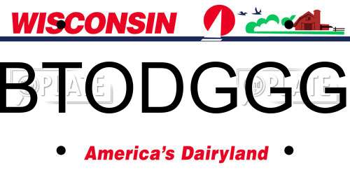 BTODGGG Wisconsin License Plate