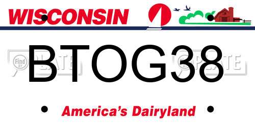 BTOG38 Wisconsin License Plate