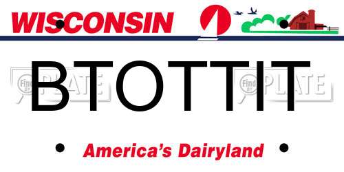 BTOTTIT Wisconsin License Plate