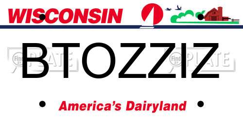 BTOZZIZ Wisconsin License Plate