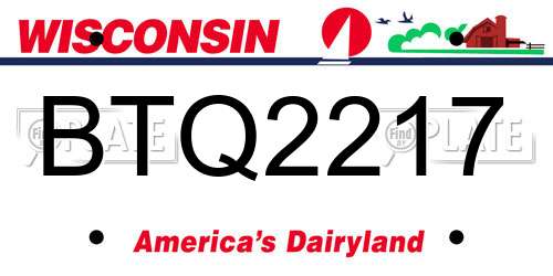 BTQ2217 Wisconsin License Plate