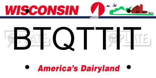 BTQTTIT Wisconsin License Plate