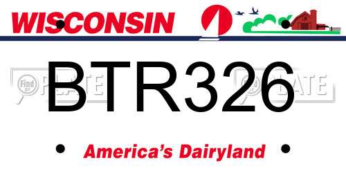 BTR326 Wisconsin License Plate