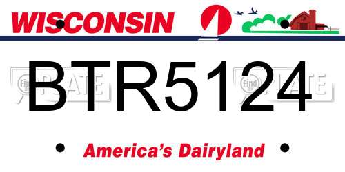 BTR5124 Wisconsin License Plate