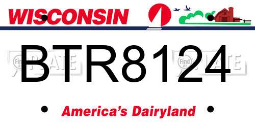BTR8124 Wisconsin License Plate