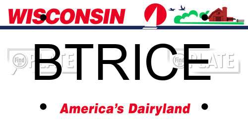 BTRICE Wisconsin License Plate