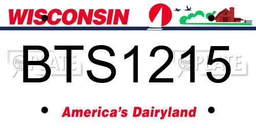 BTS1215 Wisconsin License Plate