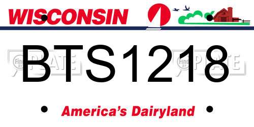 BTS1218 Wisconsin License Plate