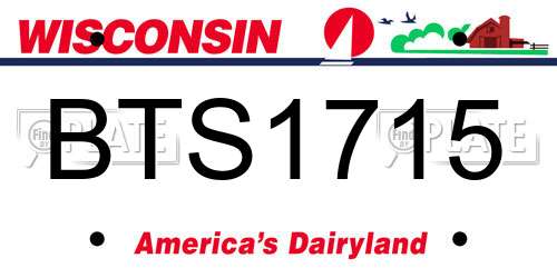 BTS1715 Wisconsin License Plate