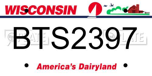 BTS2397 Wisconsin License Plate