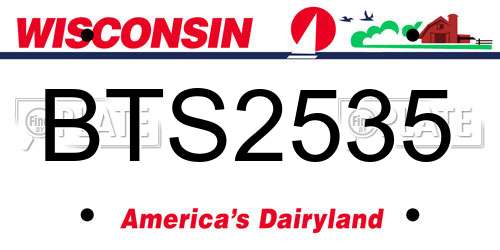 BTS2535 Wisconsin License Plate