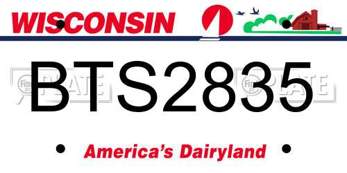 BTS2835 Wisconsin License Plate
